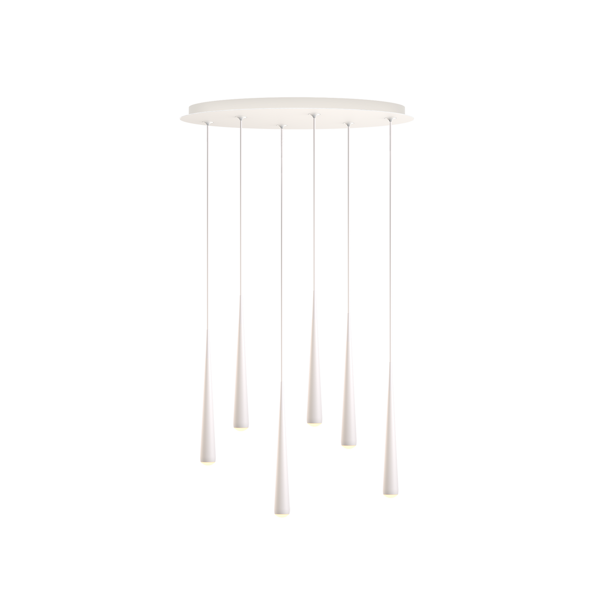 GRAU Niceone Chandelier Six Pendelleuchte – Weiß/Weiß, 6 Pendel