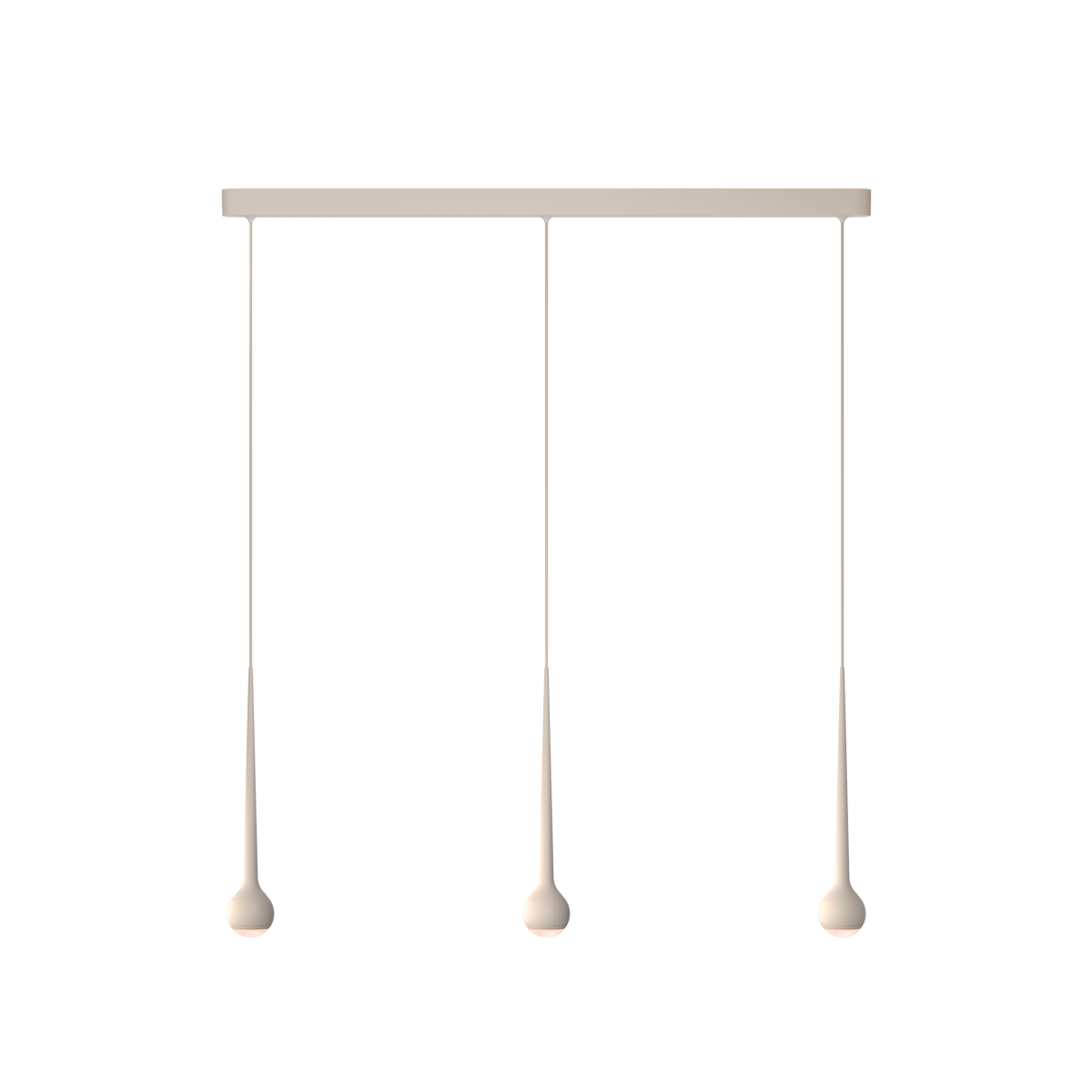 GRAU Falling Sun Trace Pendelleuchte – Sand White, 3 Pendel