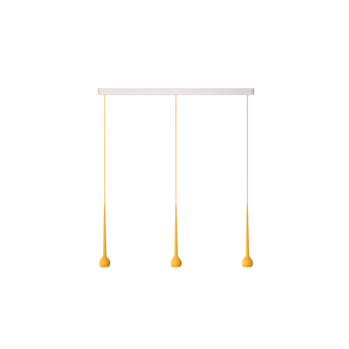 GRAU Falling Sun Trace Pendelleuchte – Sun Orange, 3 Pendel