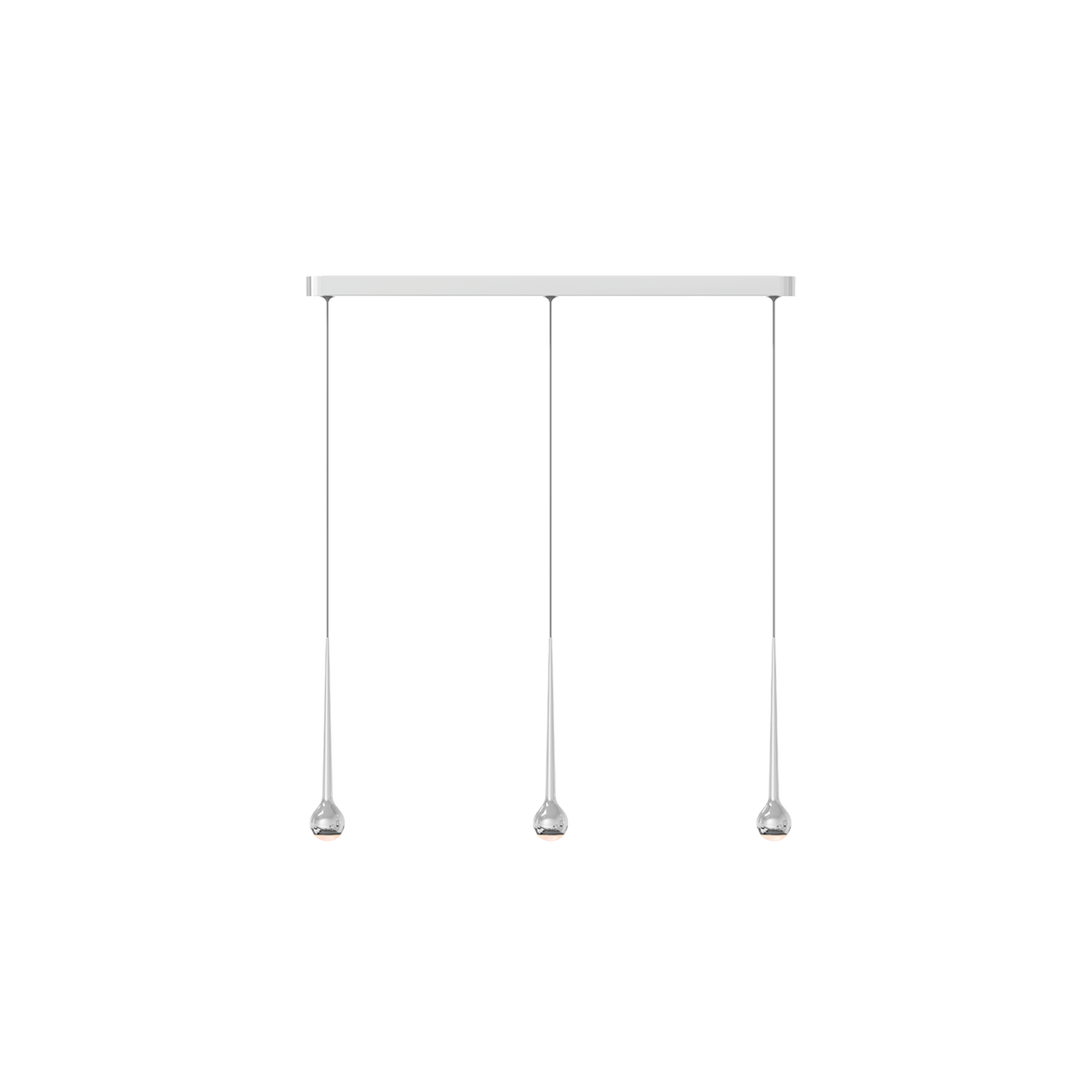 GRAU Falling Sun Trace Pendelleuchte – Poliert, 3 Pendel
