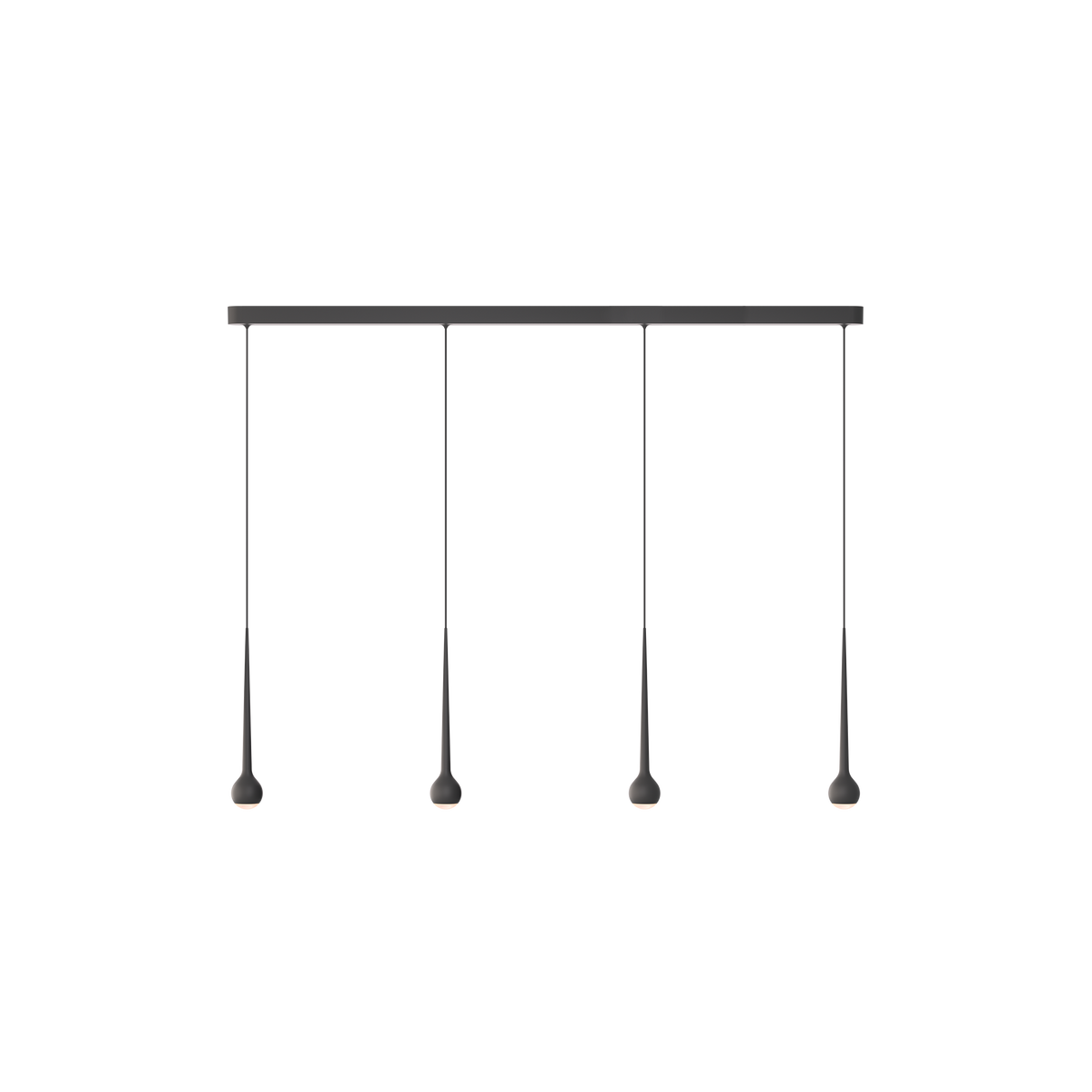 GRAU Falling Sun Trace Pendelleuchte – Schwarz, 4 Pendel