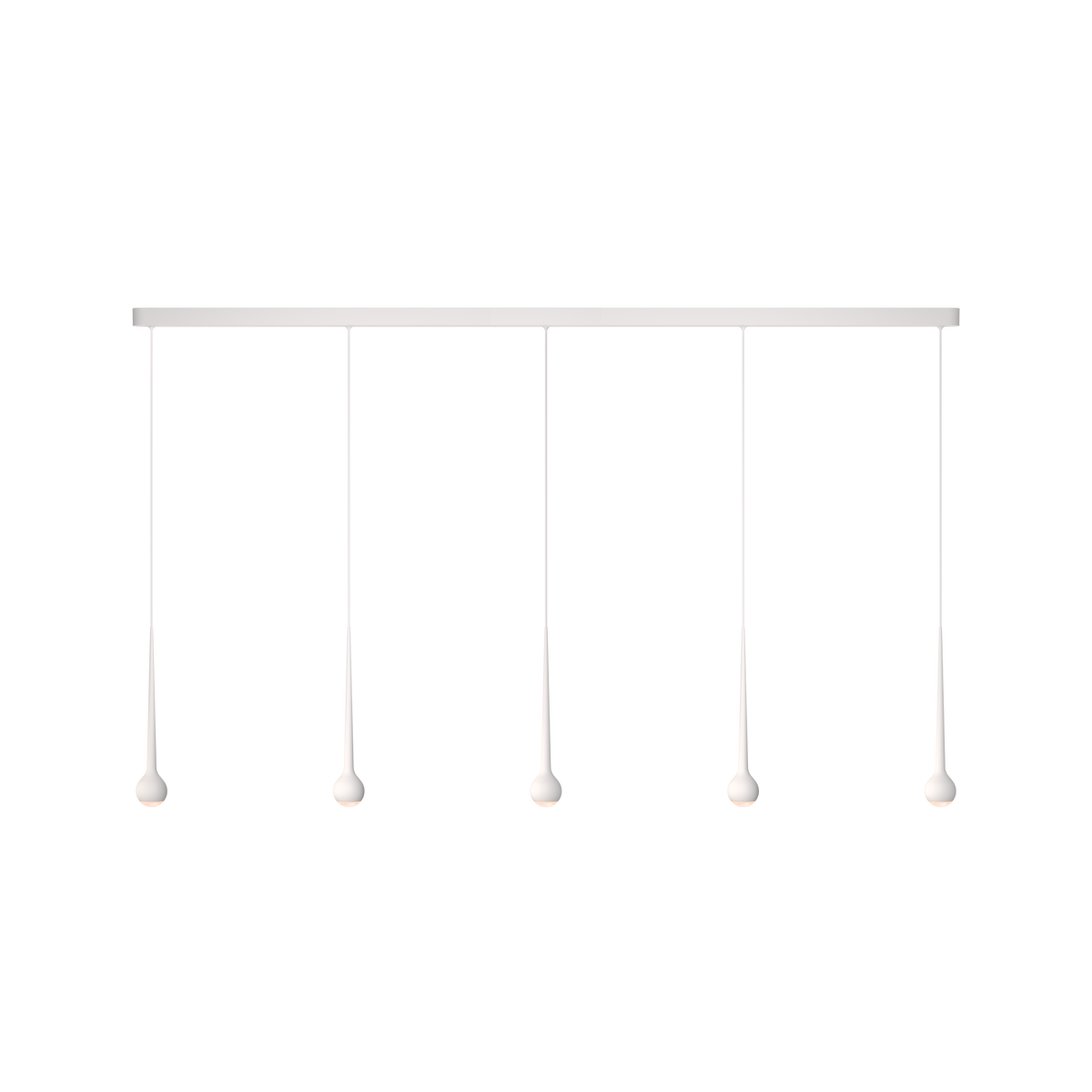 GRAU Falling Sun Trace Pendelleuchte – Weiß, 5 Pendel