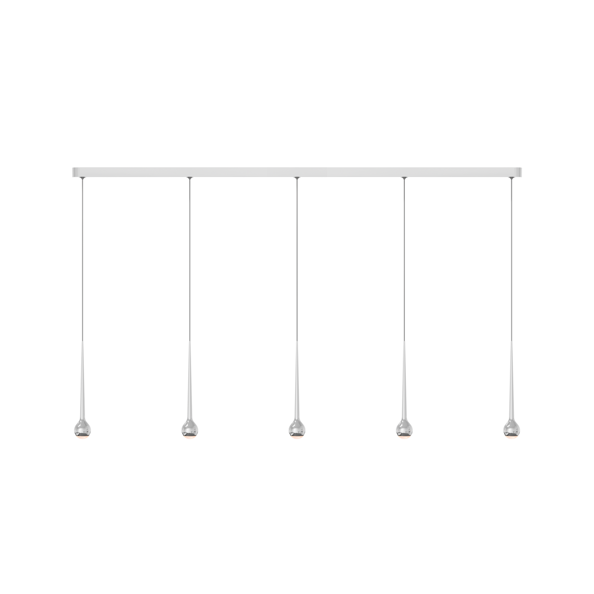 GRAU Falling Sun Trace Pendelleuchte – Poliert, 5 Pendel