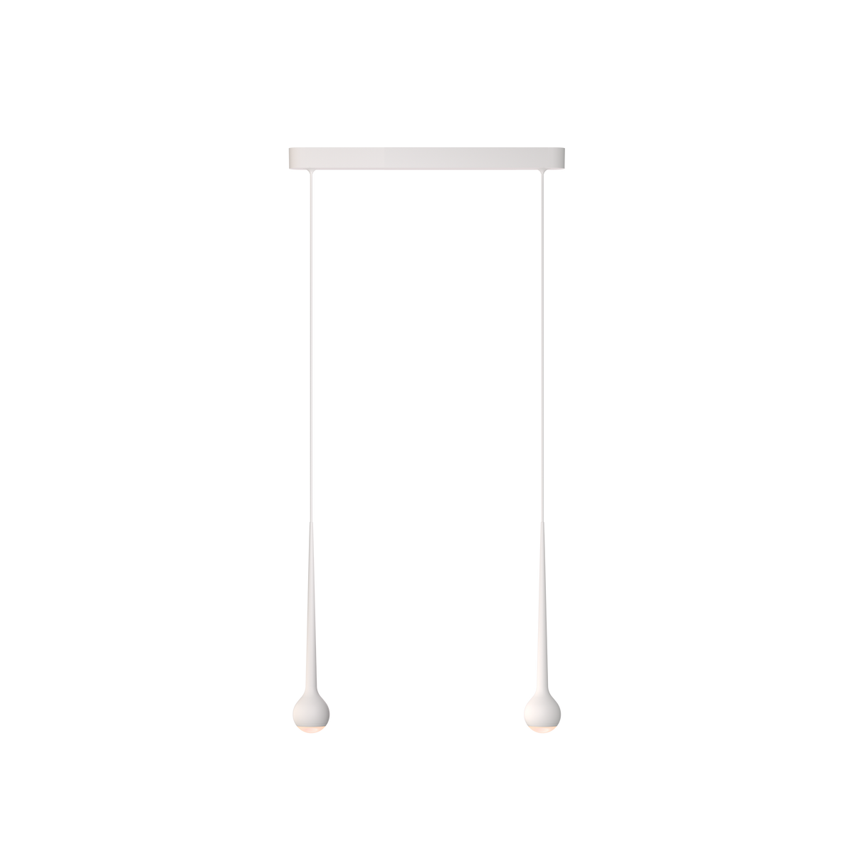 GRAU Falling Sun Trace Pendelleuchte – Weiß, 2 Pendel - 6m Kabel