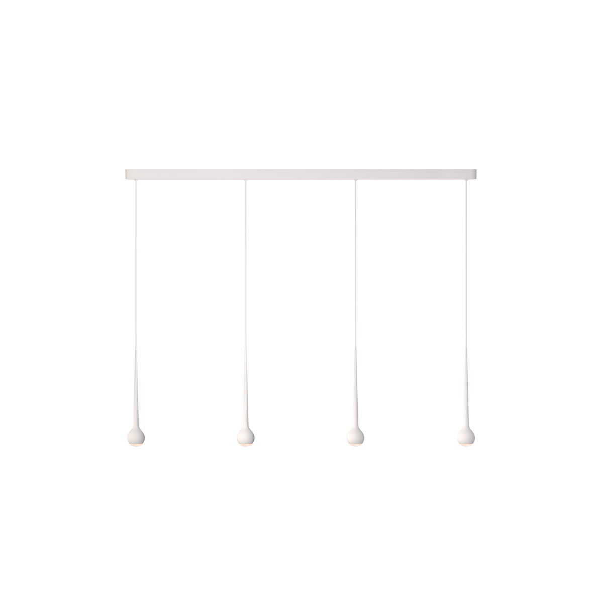 GRAU Falling Sun Trace Pendelleuchte – Weiß, 4 Pendel - 6m Kabel