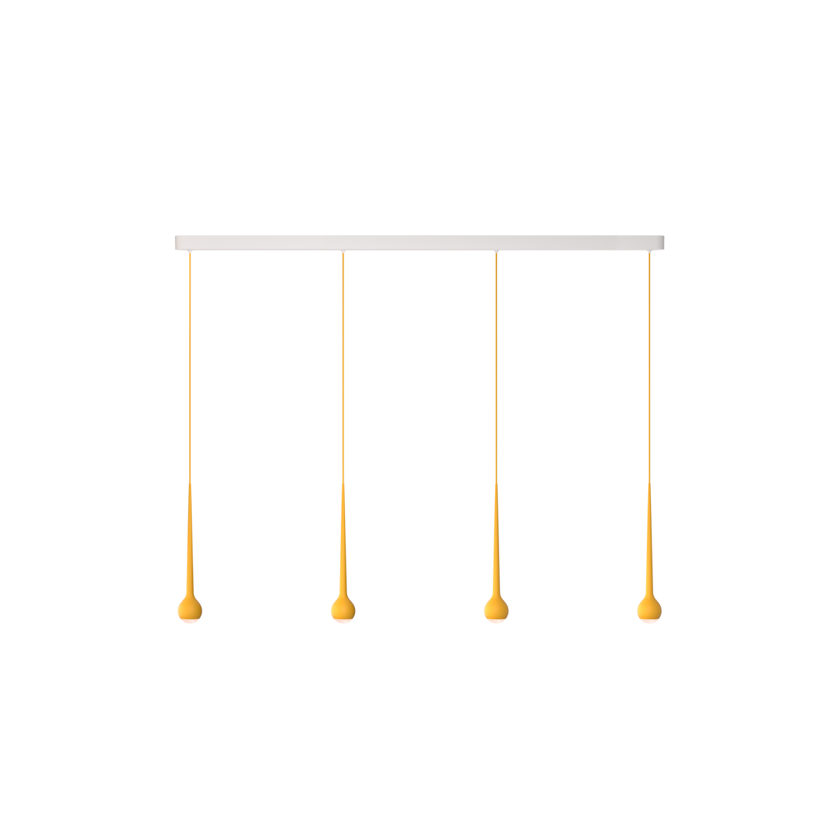 GRAU Falling Sun Trace Pendelleuchte – Sun Orange, 4 Pendel - 6m Kabel
