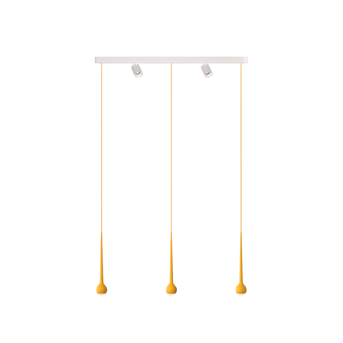 GRAU Falling Sun Trace Pendelleuchte – Sun Orange, 3 Pendel + 2 Set Strahler - 6m Kabel