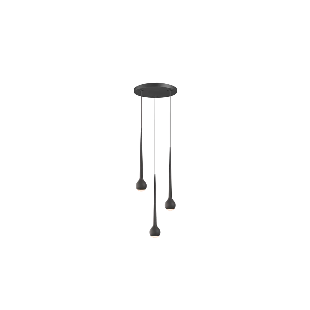 GRAU Falling Sun Chandelier Three Pendelleuchte – Schwarz, 3 Pendel