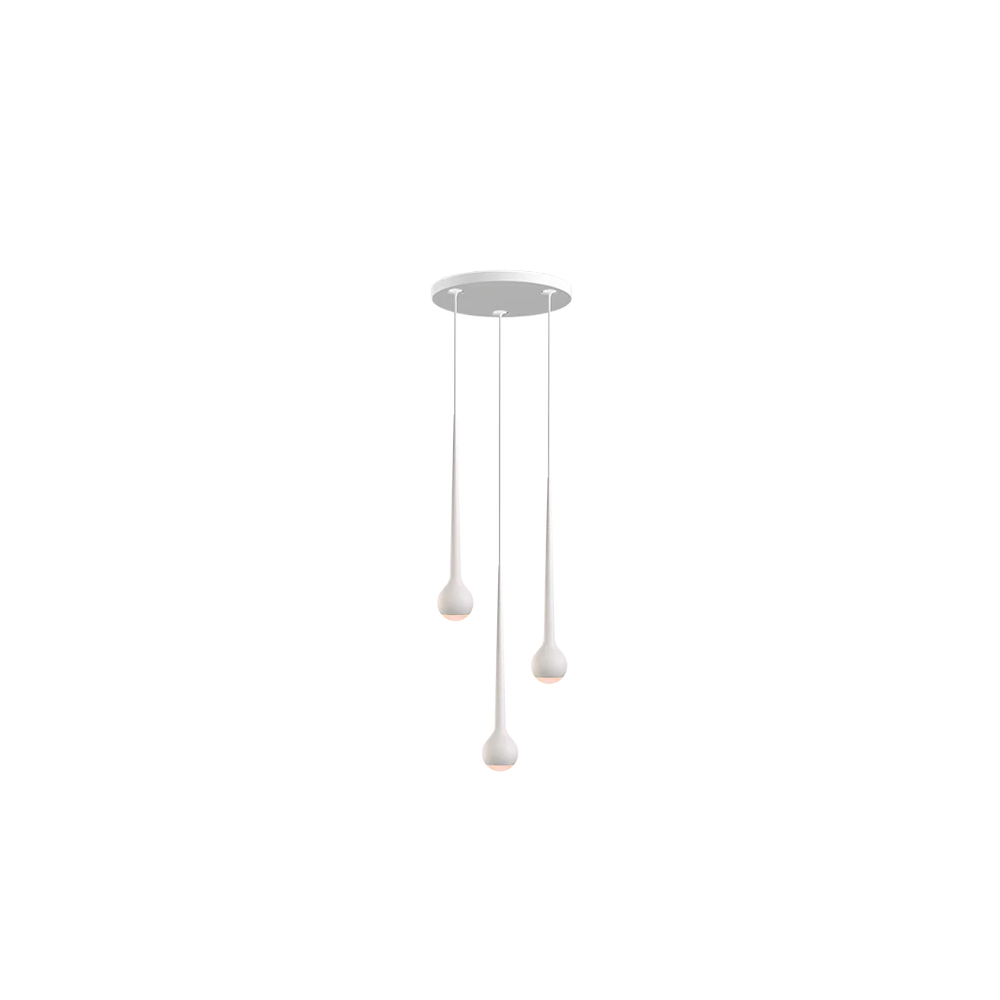 GRAU Falling Sun Chandelier Three Pendelleuchte – Weiß, 3 Pendel