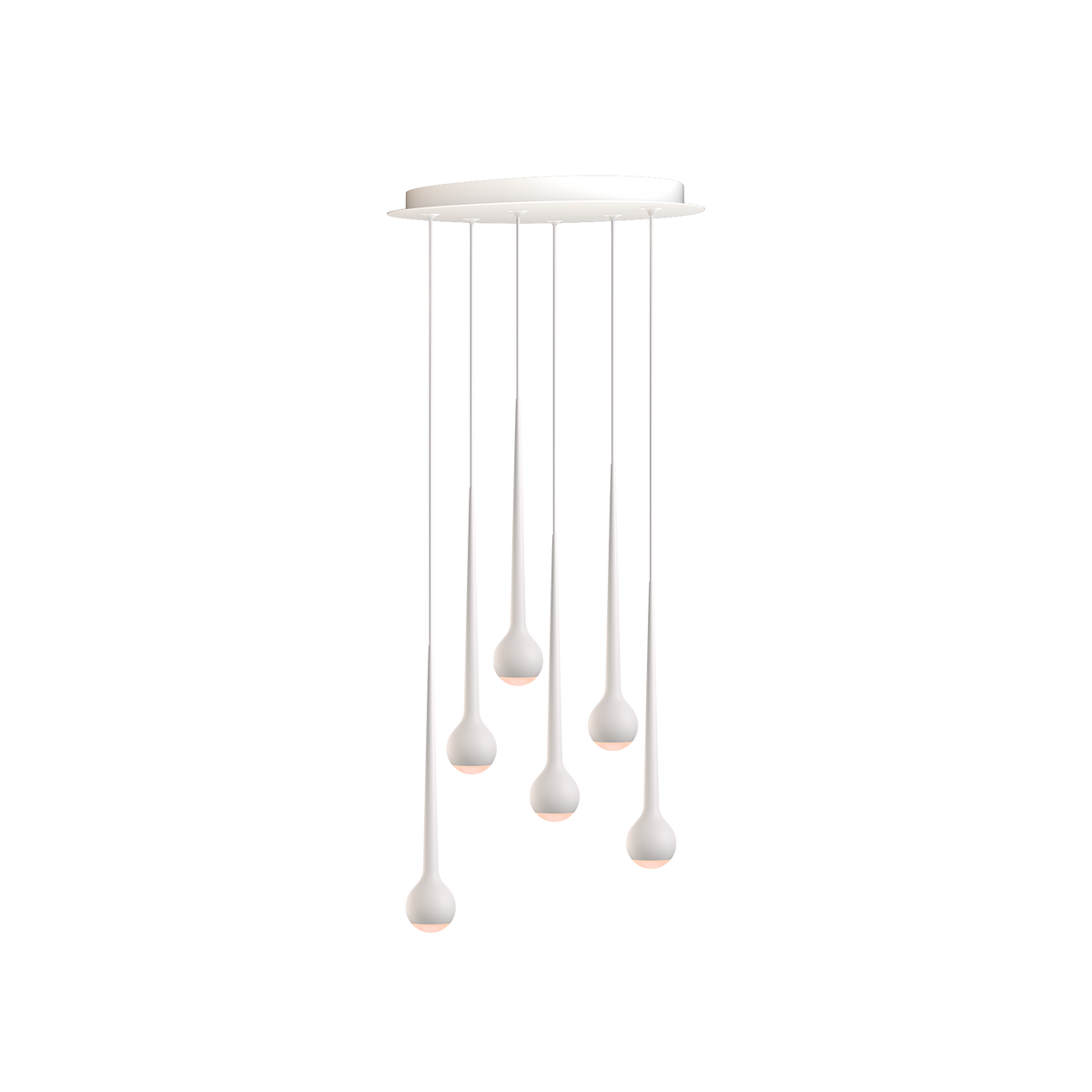 GRAU Falling Sun Chandelier Six & Nine Pendelleuchte – Weiß, 6 Pendel
