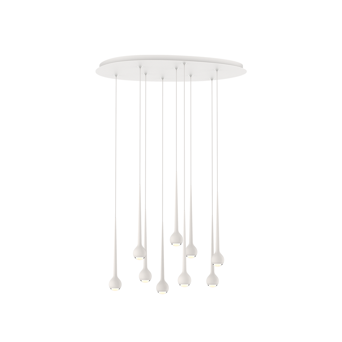GRAU Falling Sun Chandelier Six & Nine Pendelleuchte – Weiß, 9 Pendel