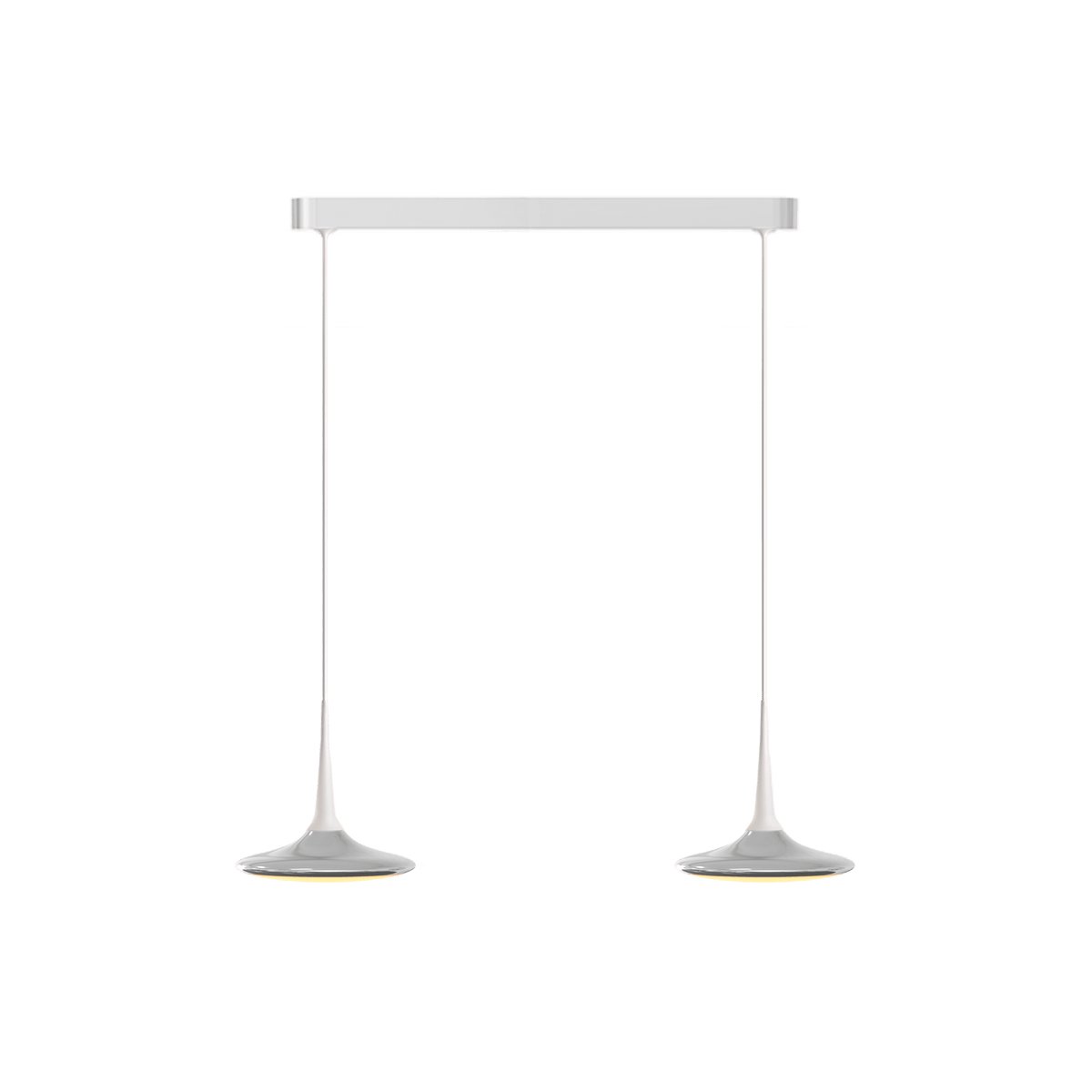 GRAU Falling Leaf Trace Pendelleuchte – Poliert/Weiß, 2 Pendel