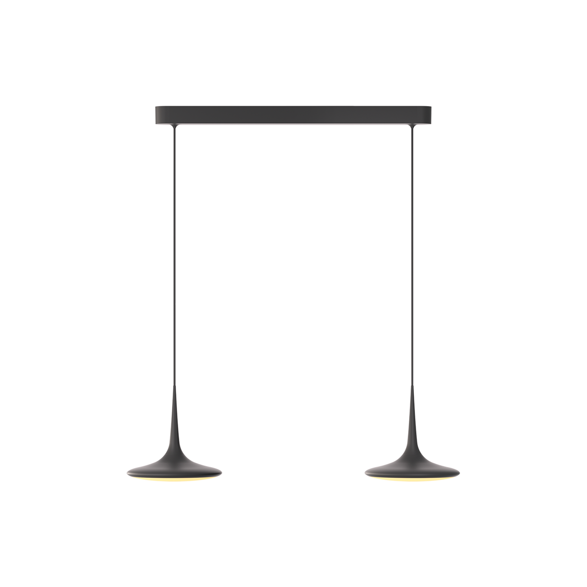 GRAU Falling Leaf Trace Pendelleuchte – Schwarz, 2 Pendel - 6m Kabel