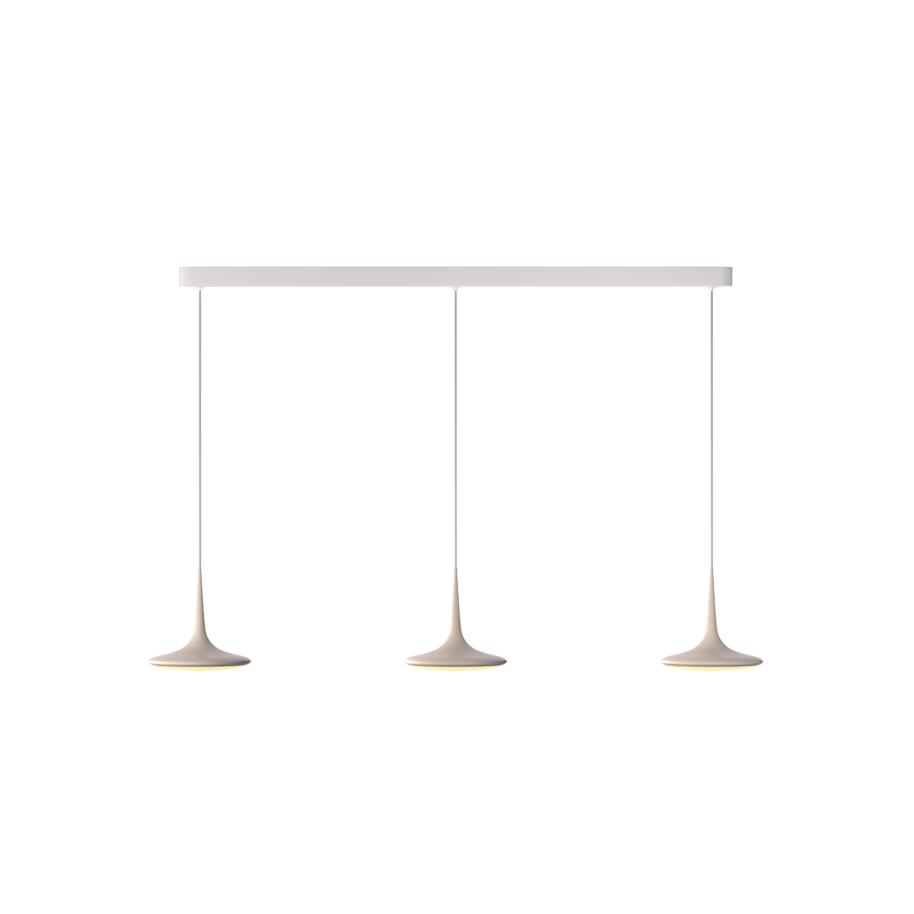 GRAU Falling Leaf Trace Pendelleuchte – Sand White, 3 Pendel - 6m Kabel