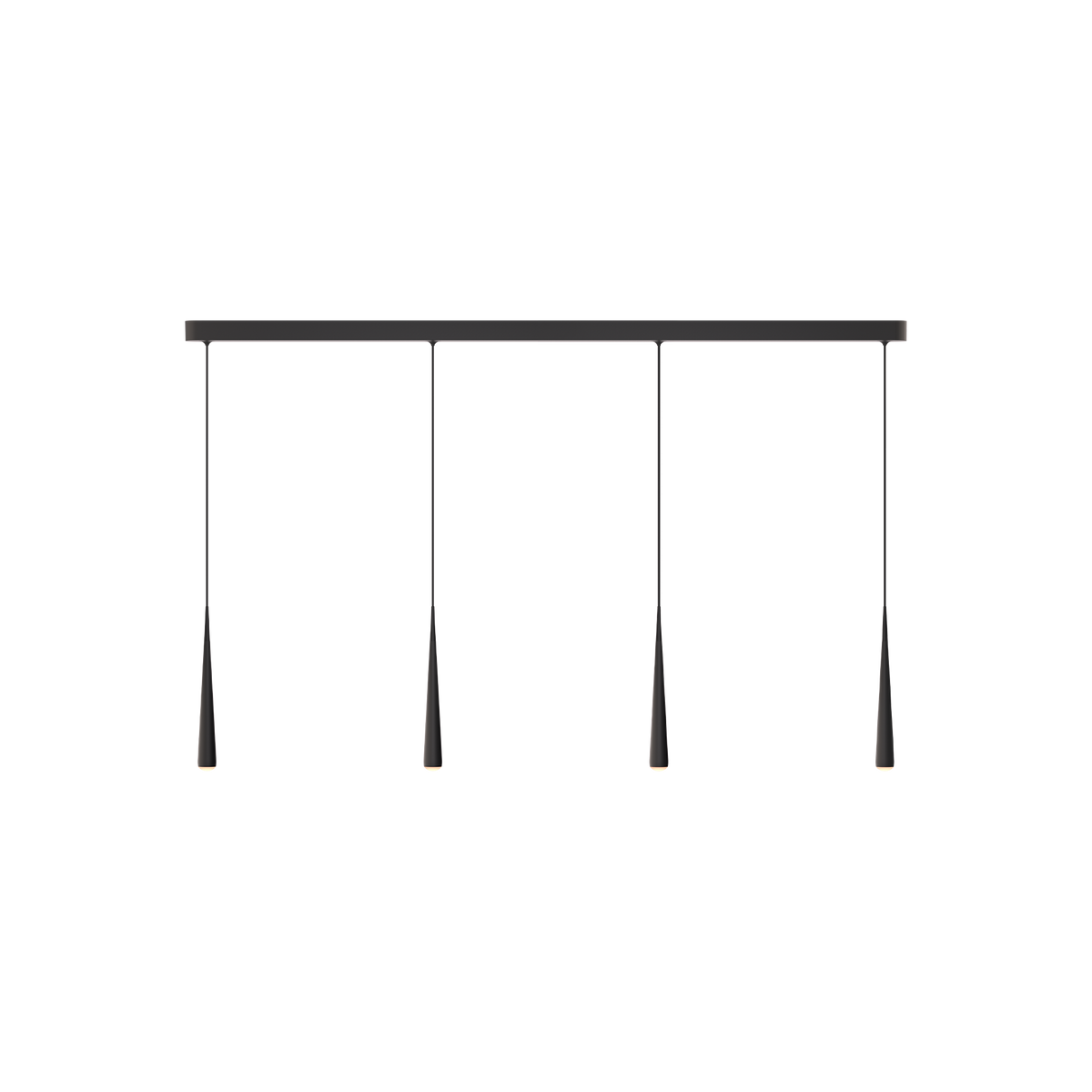 GRAU Niceone Trace Pendelleuchte – Schwarz, 4 Pendel