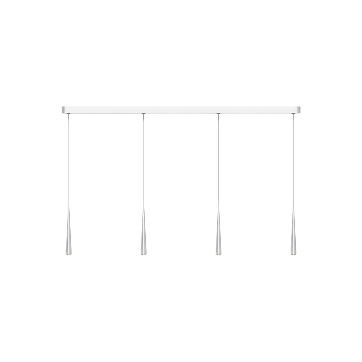 GRAU Niceone Trace Pendelleuchte – Poliert, 4 Pendel