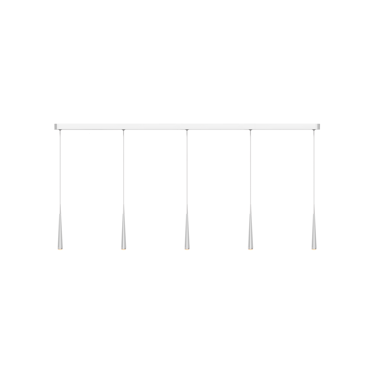 GRAU Niceone Trace Pendelleuchte – Poliert, 5 Pendel - 6m Kabel
