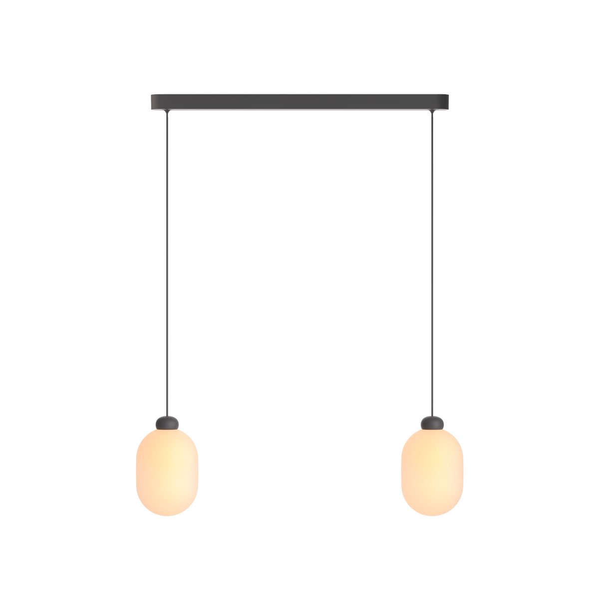 GRAU Sun Duo Pendelleuchte – Schwarz, 2 Pendel