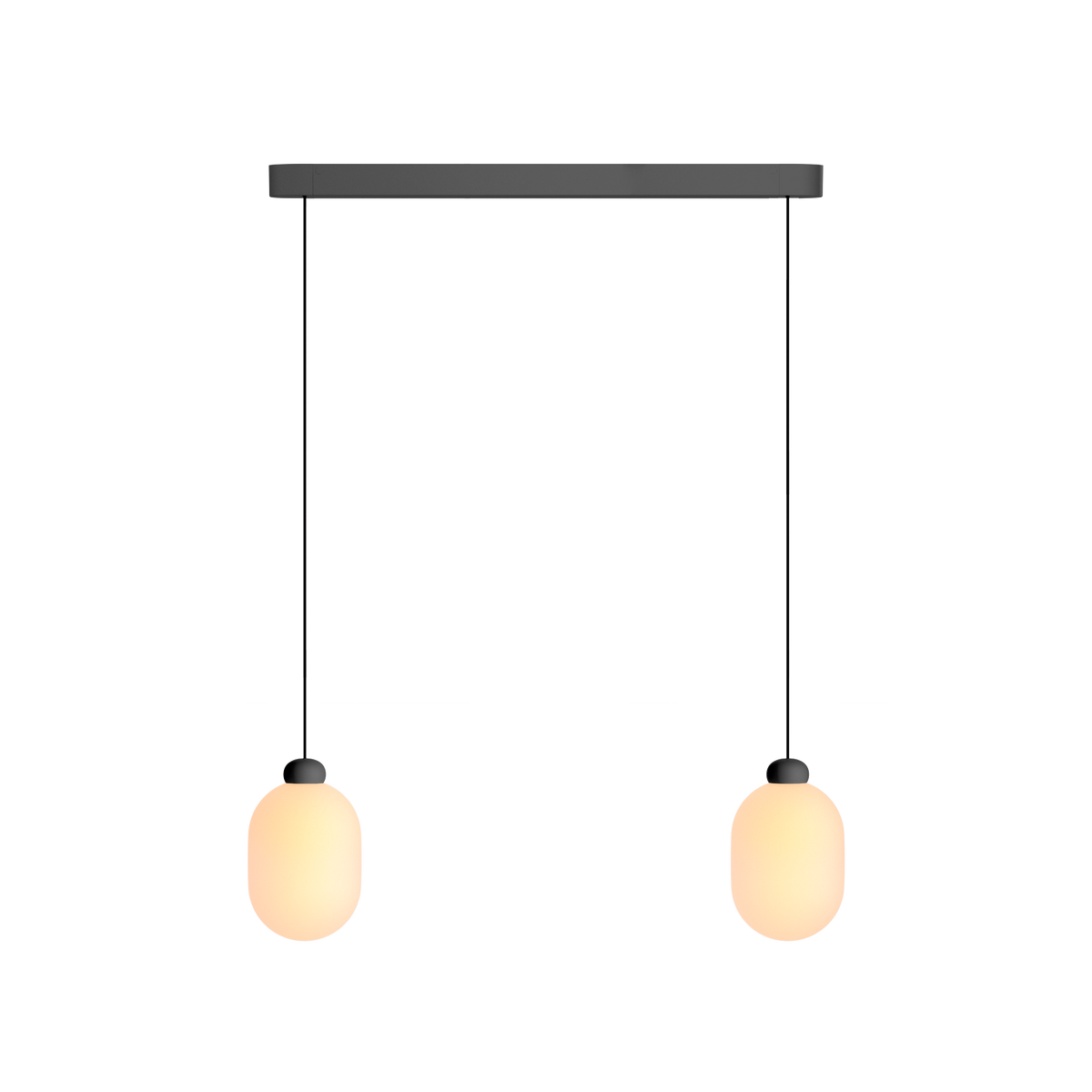 GRAU Sun Duo Pendelleuchte – Schwarz, Höhenverstellbar - 2 Pendel