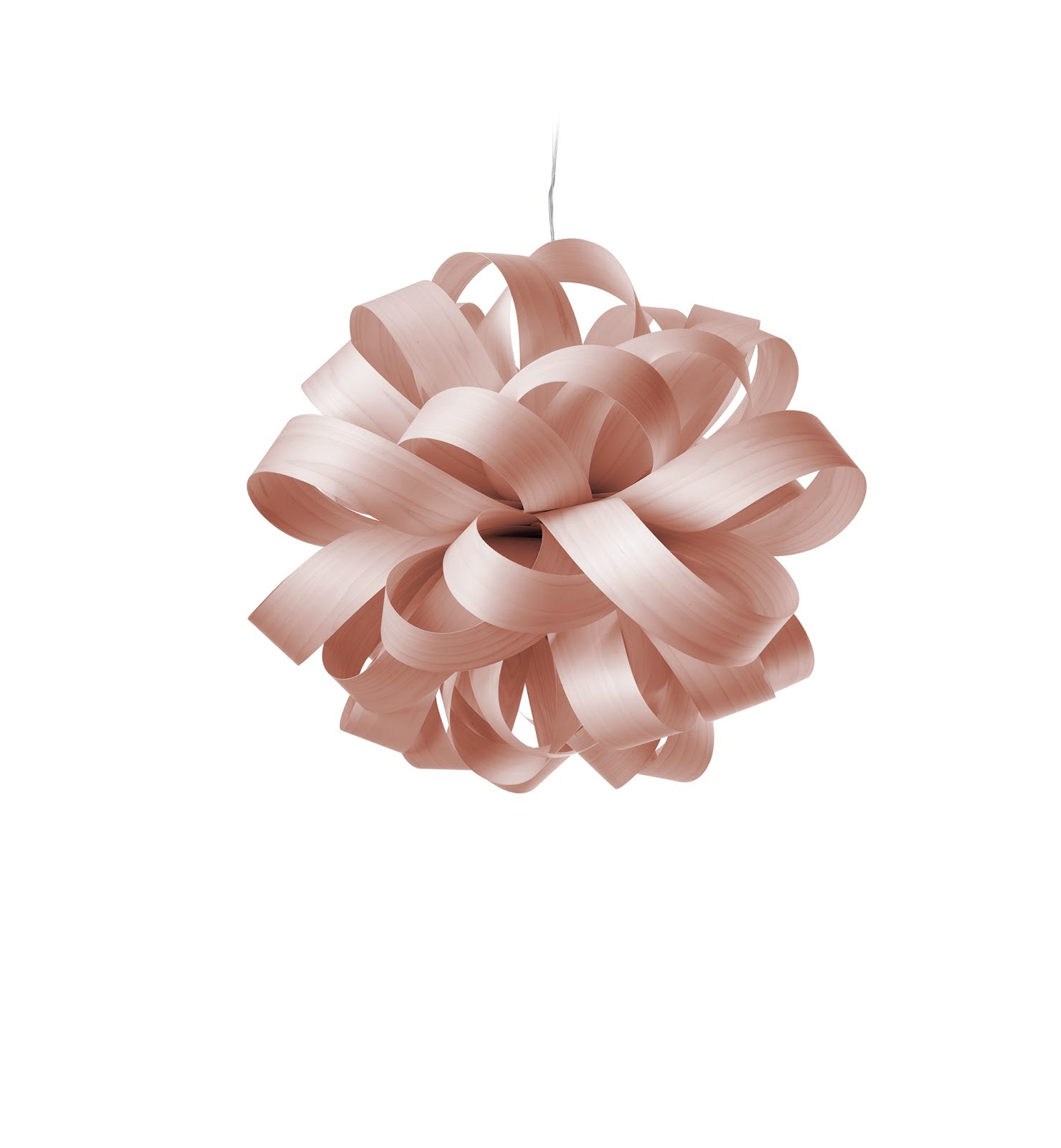 LZF Agatha Ball Pendelleuchte – Furnier Zartrosa