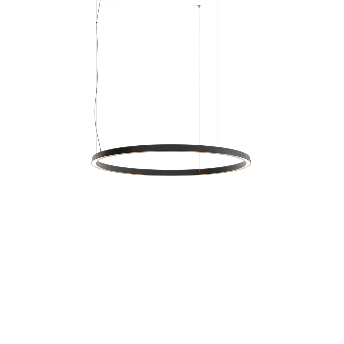 Luceplan Compendium Circle Pendelleuchte – D81C11W – Ø110 cm, Schwarz, 2700 K