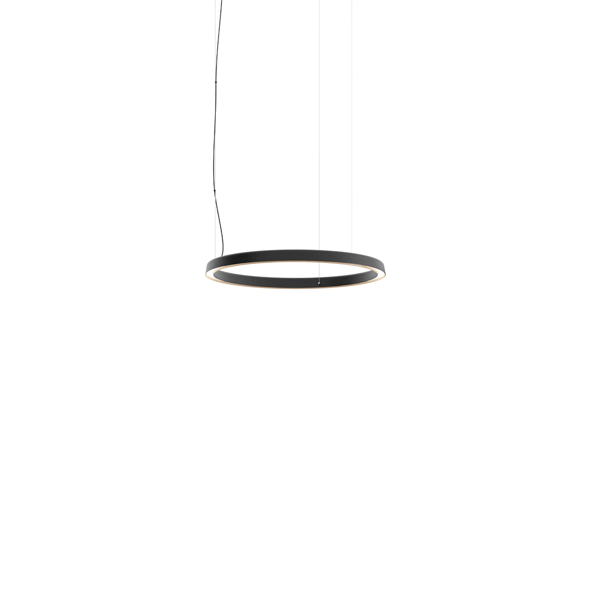 Luceplan Compendium Circle Pendelleuchte – D81C07W – Ø72 cm, Schwarz, 2700 K