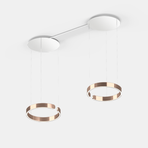 Occhio Mito sospeso due 40 Pendelleuchte – höhenverstellbar 50-200 cm Raumlicht narrow, Bronze, Baldachine Schwarz matt