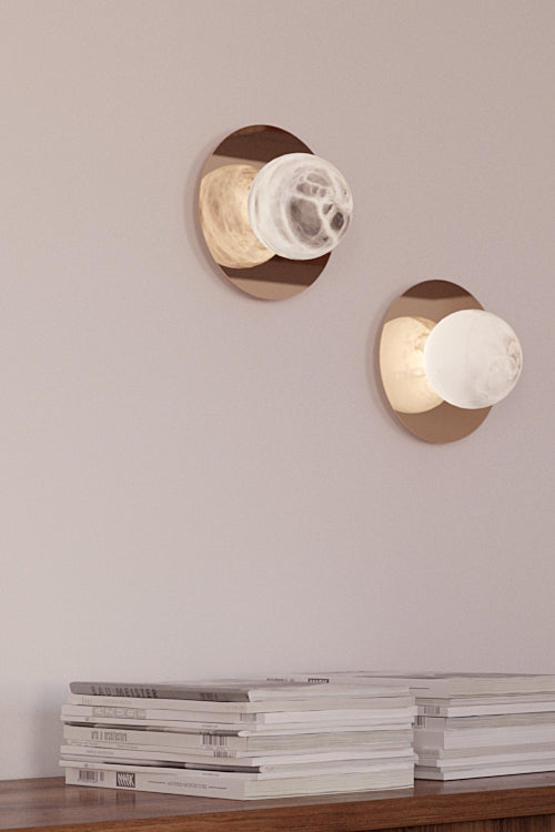 United Alabaster Saturn Cycle Wandleuchte – ø 200 x ø 120mm, Gold