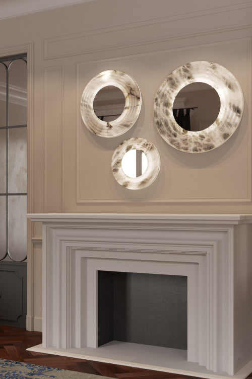 United Alabaster Mirror Wandleuchte – ø 480 x 55mm, Weiß matt