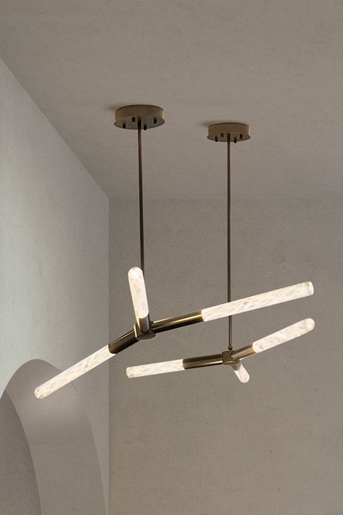 United Alabaster Ypsilon Pendelleuchte – ø 1300 x 870mm, Bronze dunkel