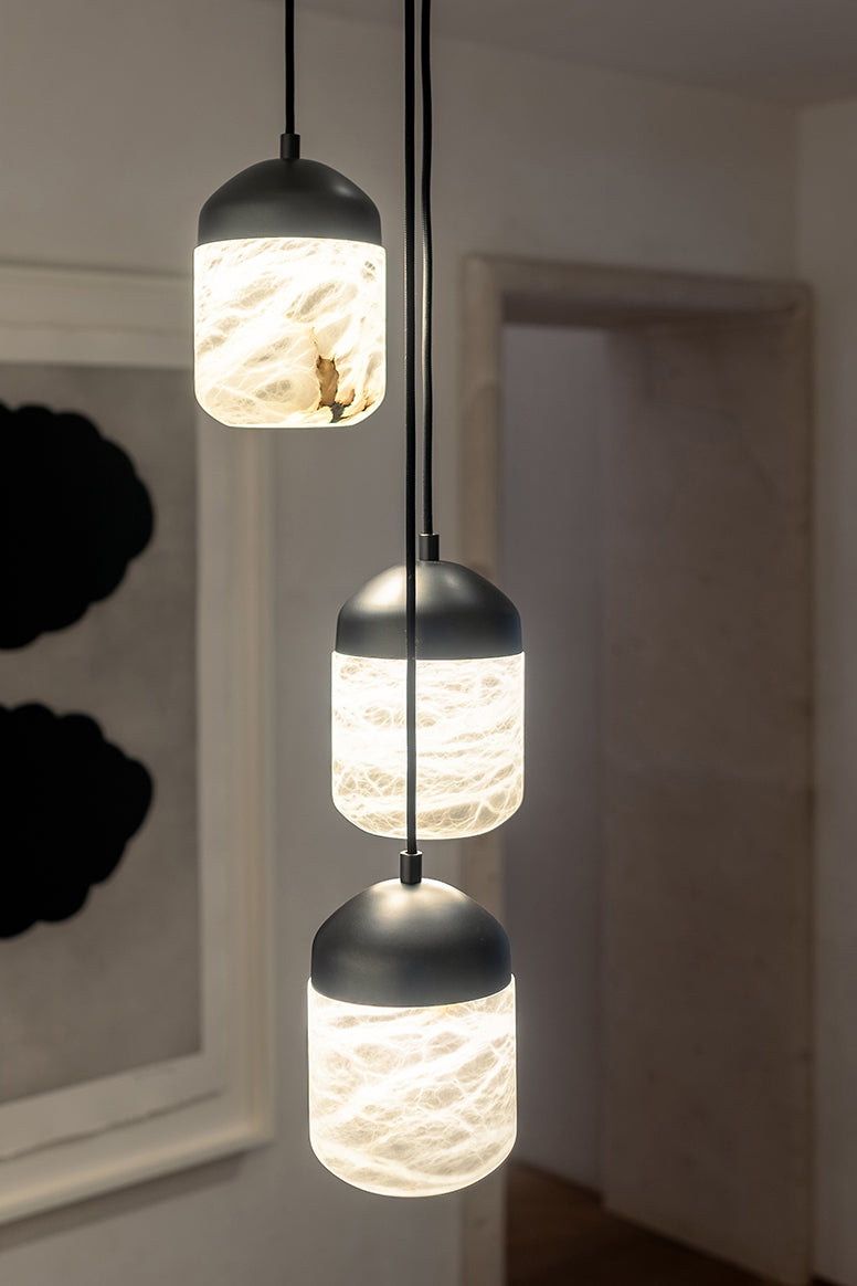 United Alabaster Glans Pendelleuchte – 1x ø 125 x 190mm, Bronze dunkel
