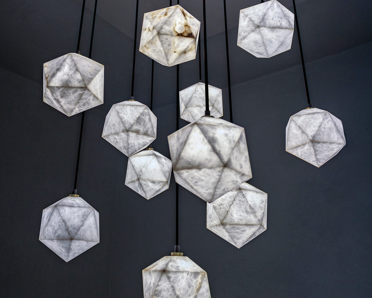 United Alabaster Meteorite Pendelleuchte – Ansicht 3