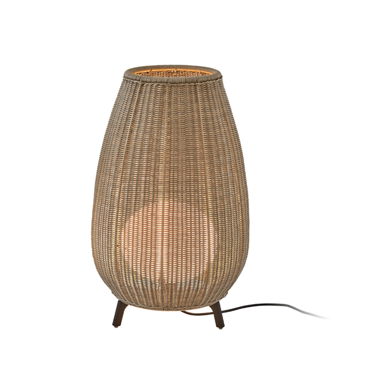 Bover Amphora 01 Außen-Stehleuchte – Braun, Schirm Hellbeige, dimmbar (Triac), LED