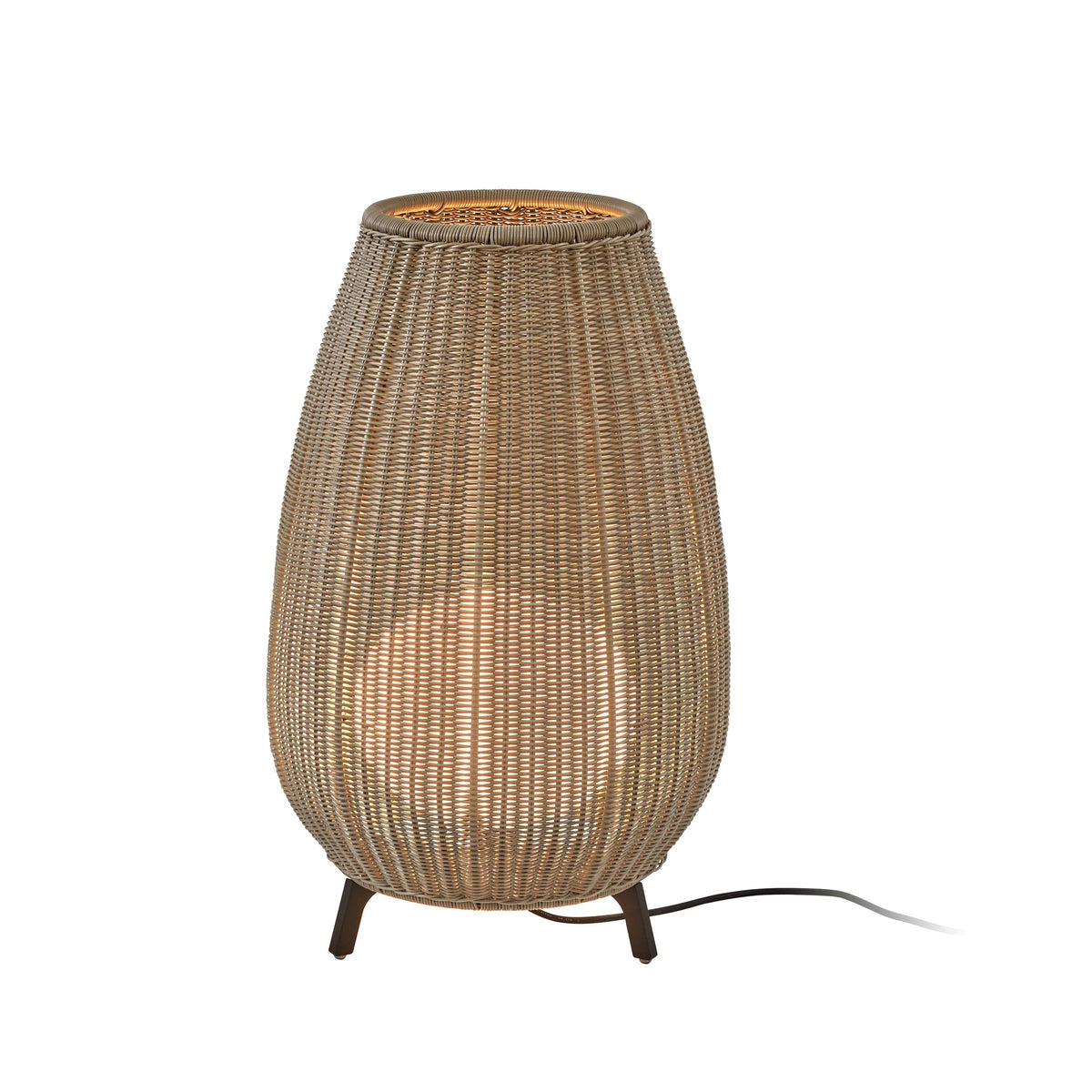 Bover Amphora 01 Außen-Stehleuchte – Braun, Schirm Hellbeige, für Leuchtmittel E27