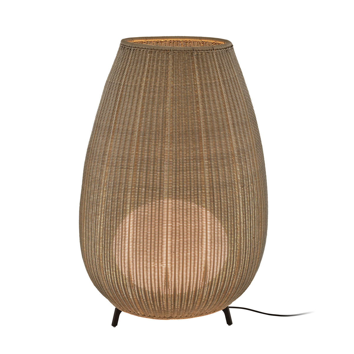 Bover Amphora 02 Außen-Stehleuchte – Braun, Schirm Hellbeige, LED