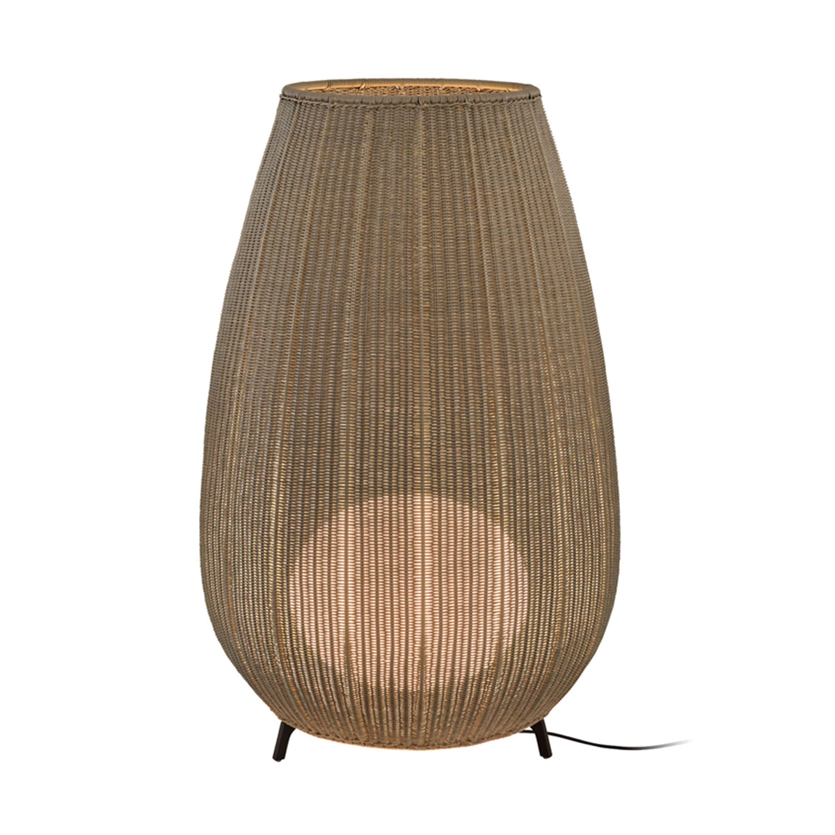 Bover Amphora 03 Außen-Stehleuchte – Braun, Schirm Hellbeige, dimmbar (Triac), LED