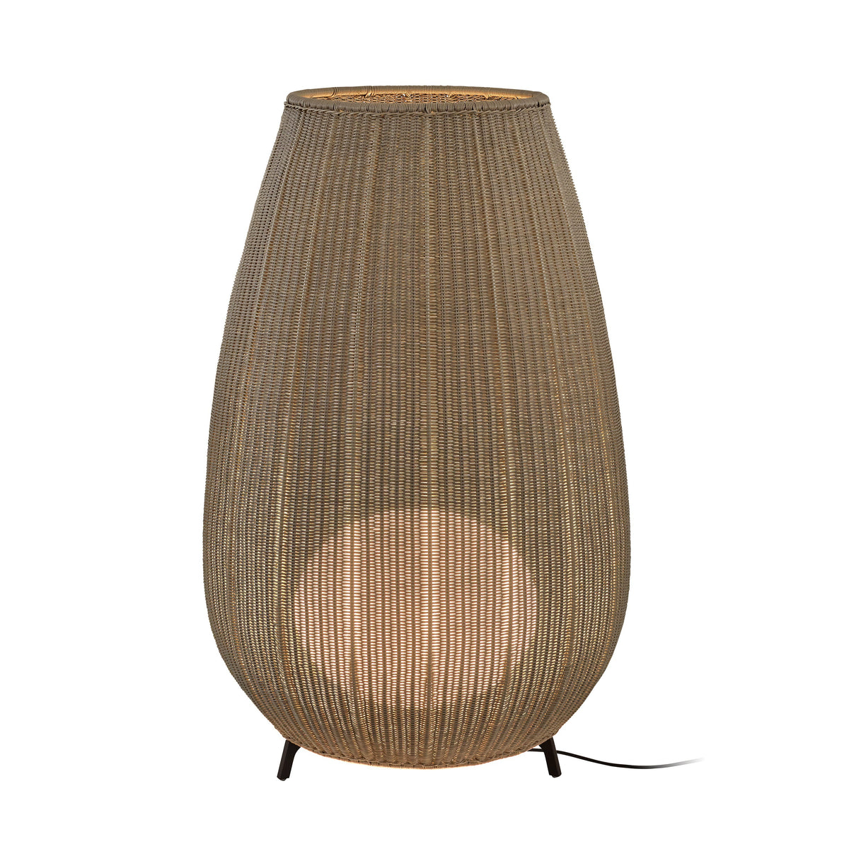 Bover Amphora 03 Außen-Stehleuchte – Braun, Schirm Hellbeige, für Leuchtmittel E27