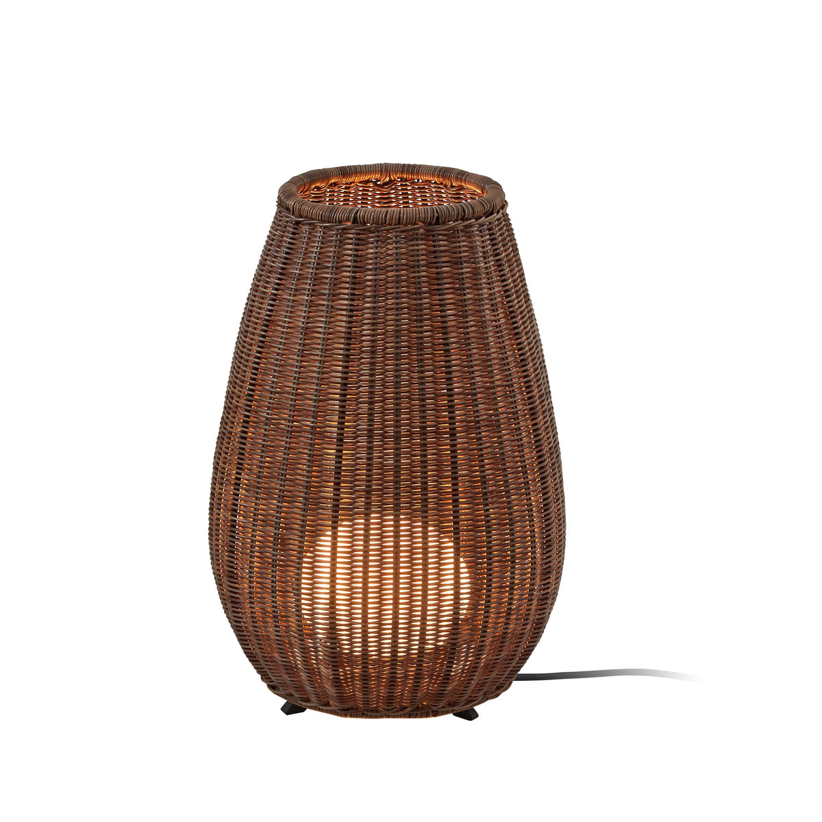 Bover Amphora Außen-Stehleuchte – Braun, Schirm Rattanbraun