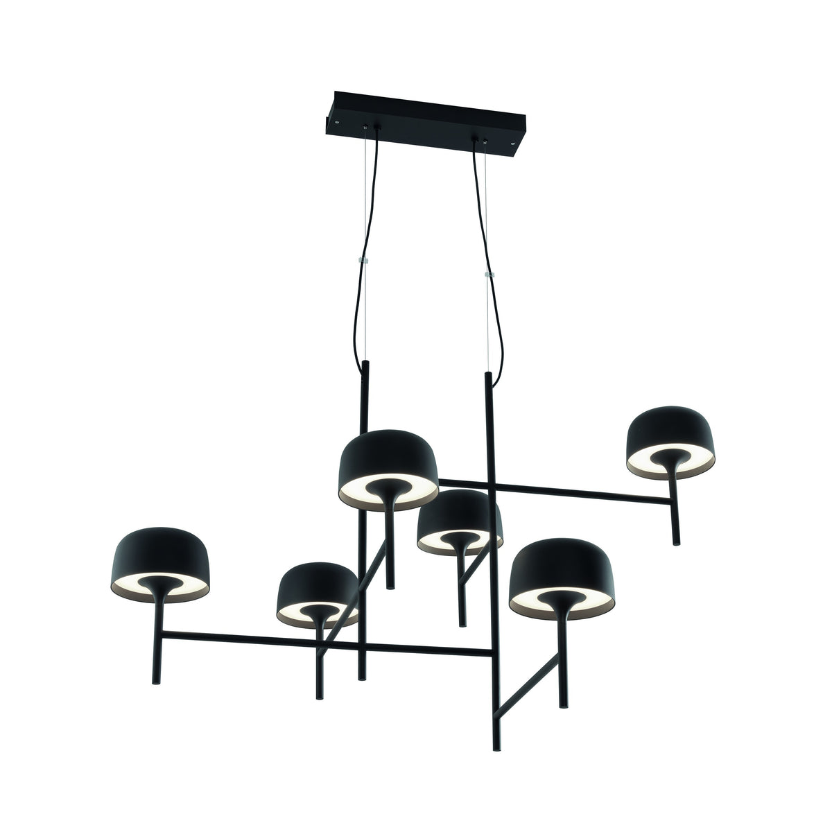 Bover Bol S/6L Pendelleuchte – Ebenholzschwarz