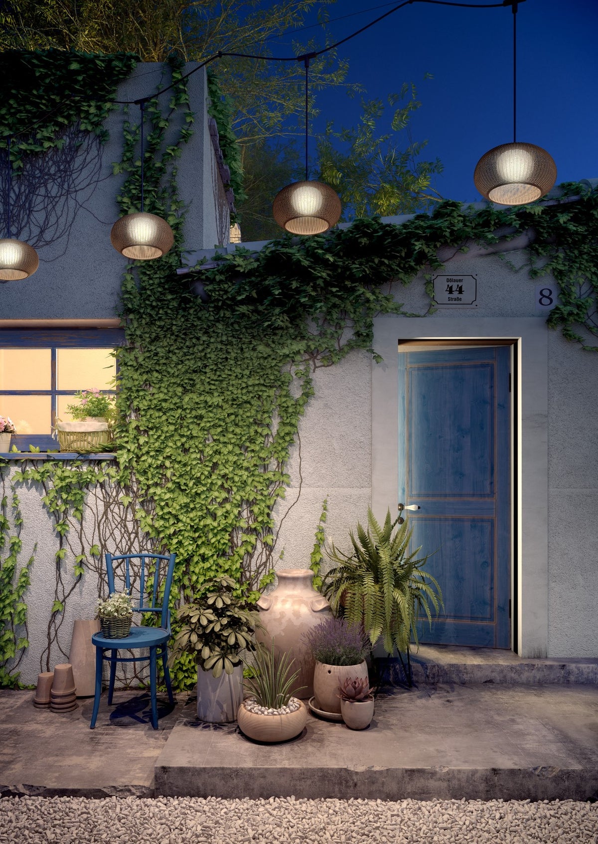 Bover Garota Catenary S/27/4L Außen-Pendelleuchte – Ambiente