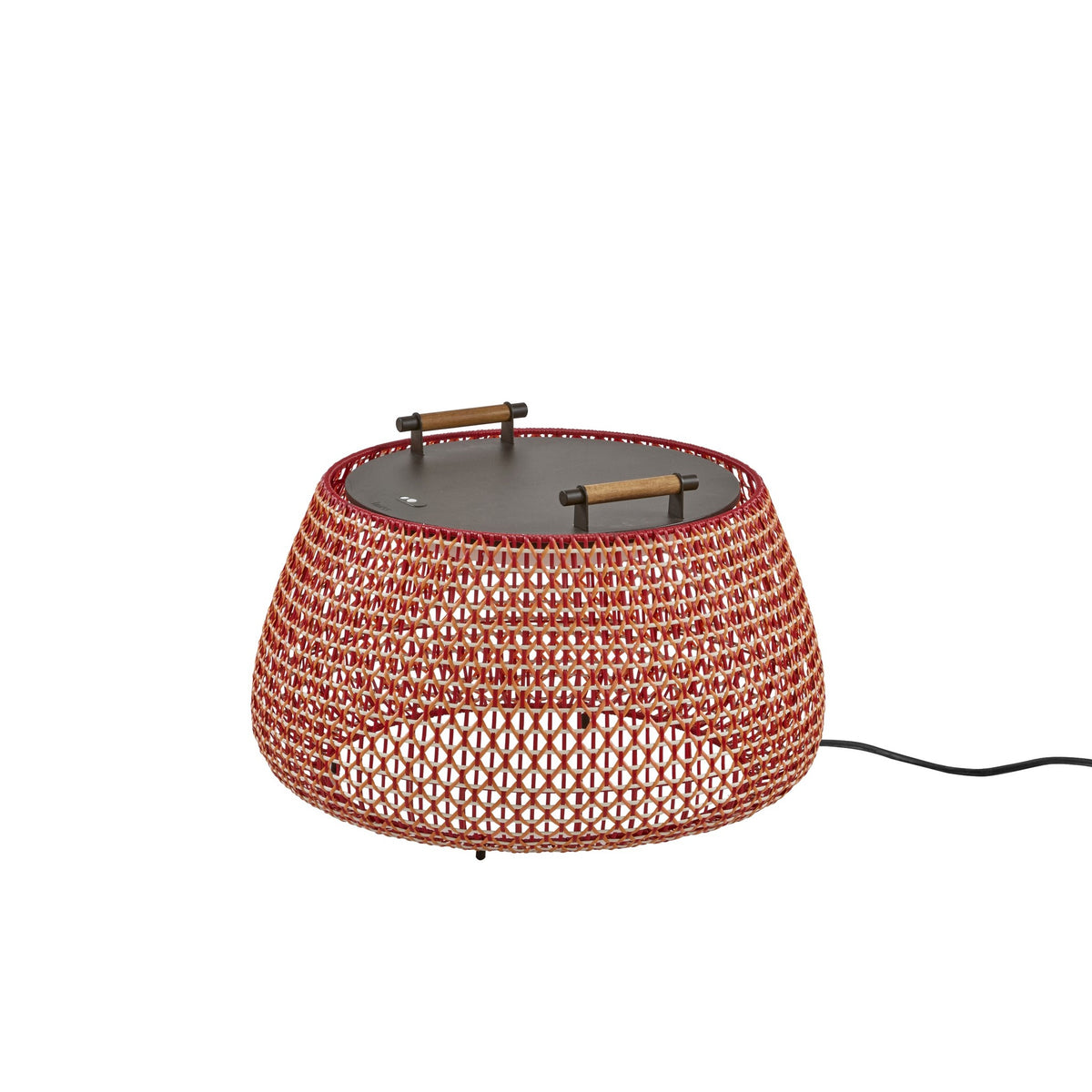Bover Nans Bag/38 Außen-Stehleuchte – Schirm Rot (mit Orange und Beige)