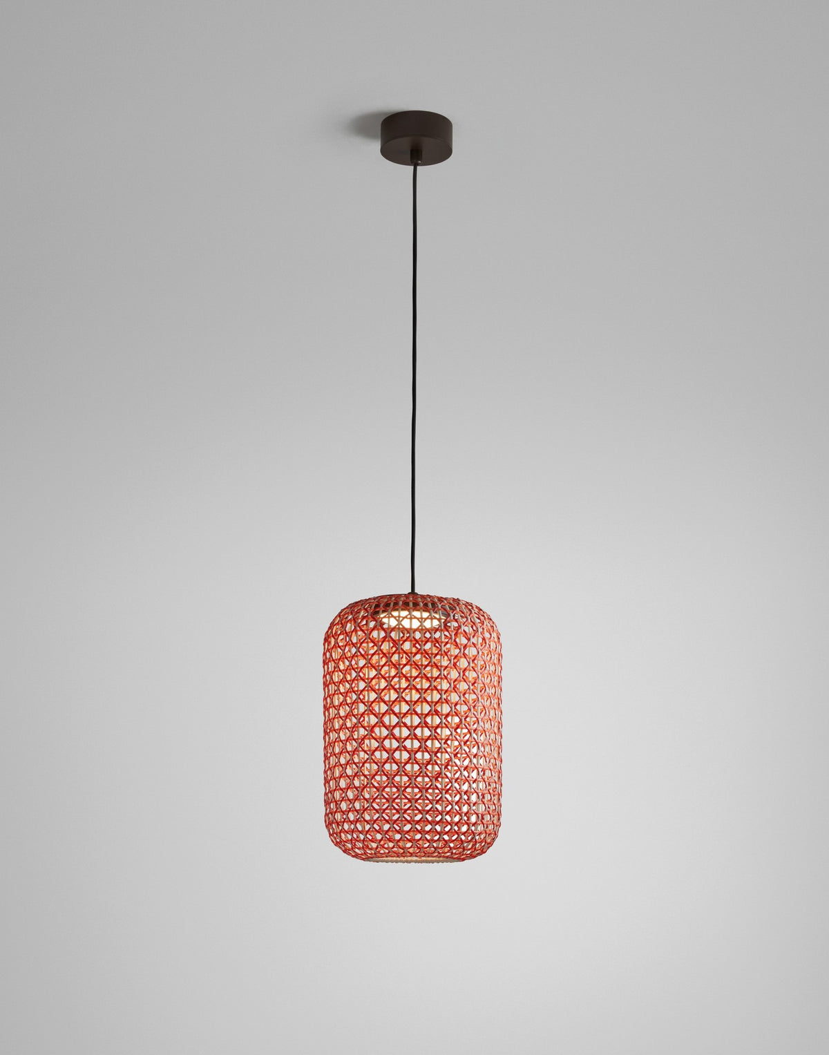 Bover Nans S/31.2 Außen-Pendelleuchte für Outrack 24V – Schirm Rot (mit Orange und Beige)