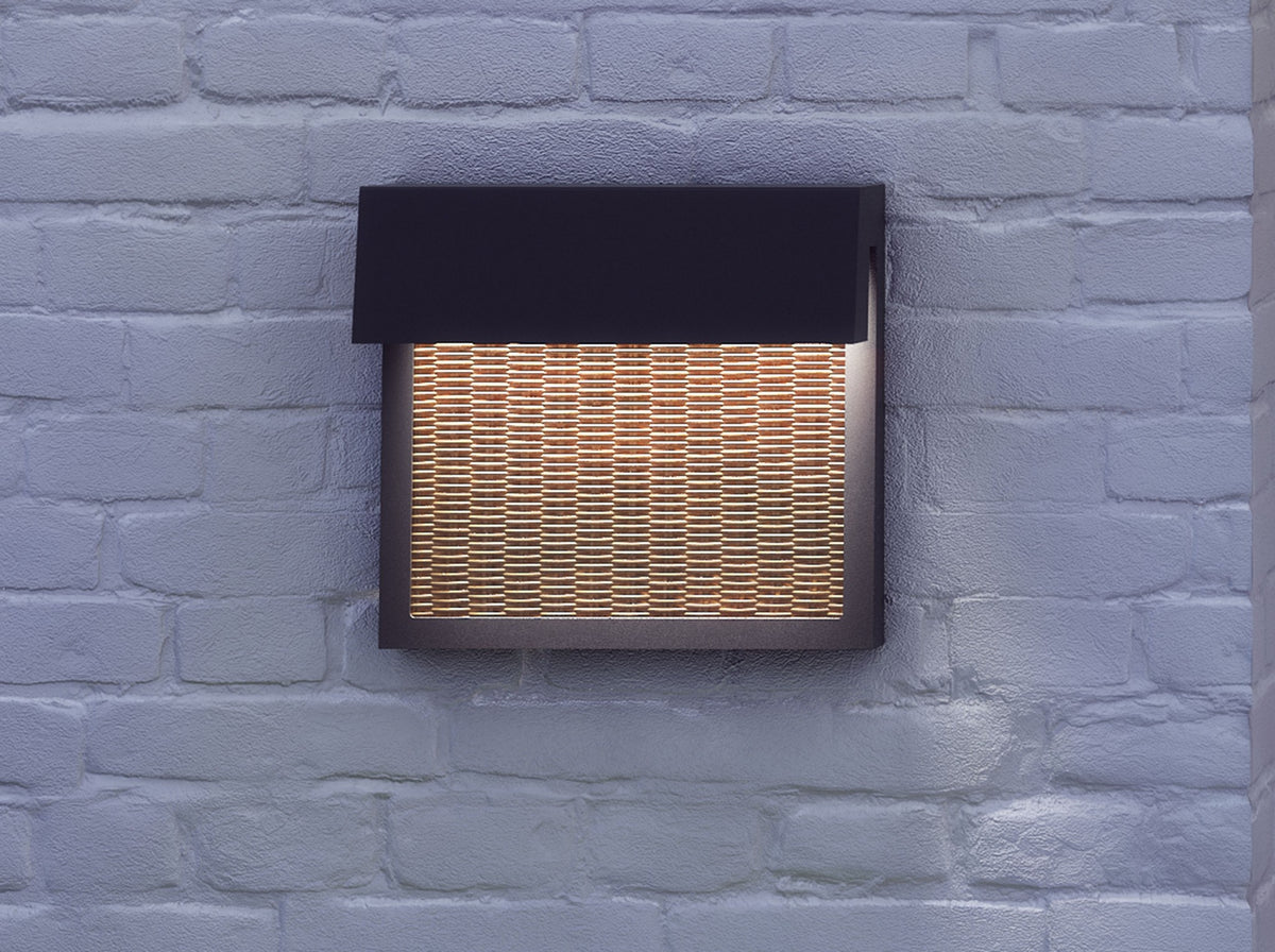 Bover Sisal A/01 Außen-Wandleuchte – Braun Front Braun Fiber