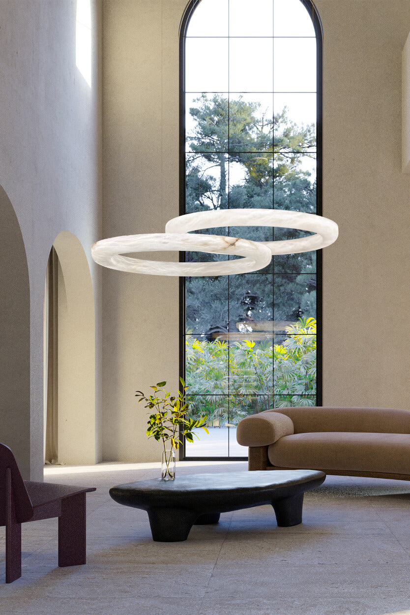 United Alabaster Halo Pendelleuchte – Set aus 2 Ringen ø 620 x 70 x 70mm