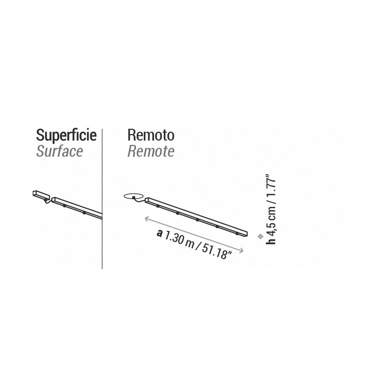 Bover Intrack Strukturen – Gestell linear S/5L 51.18”, Aufbau Treiber Ebenholzschwarz (AC357910)