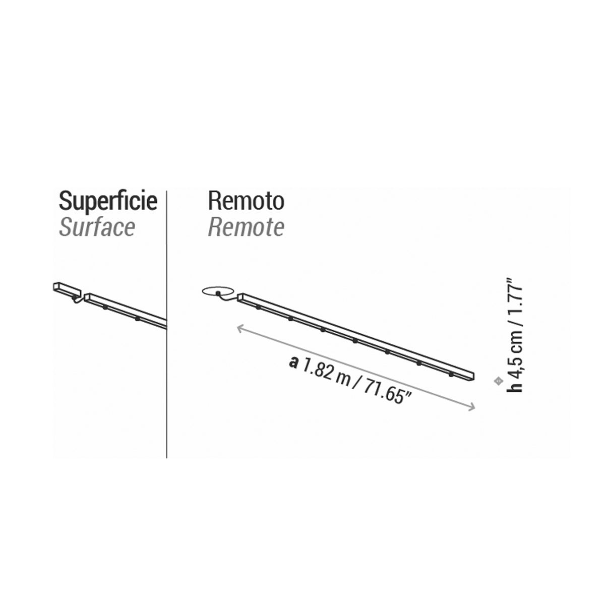 Bover Intrack Strukturen – Gestell linear S/7L 71.65”, Aufbau Treiber Ebenholzschwarz (AC357911)