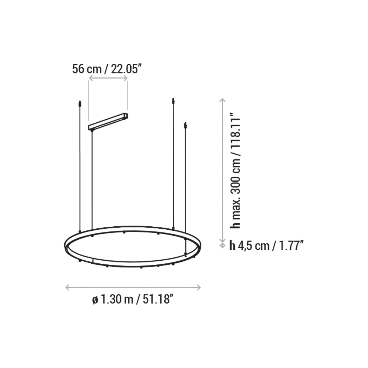 Bover Intrack Strukturen – Gestell Kreis S/12L 51.18”, Aufbau Treiber Ebenholzschwarz