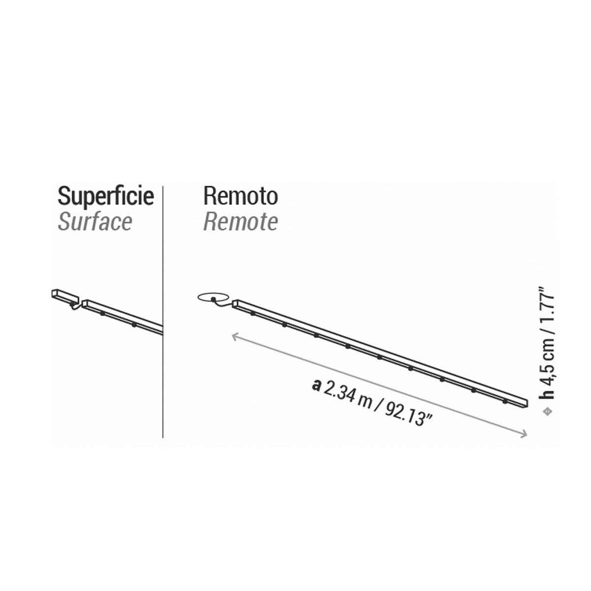 Bover Intrack Strukturen – Gestell linear S/9L 92.13”, Aufbau Treiber Ebenholzschwarz (AC357912)