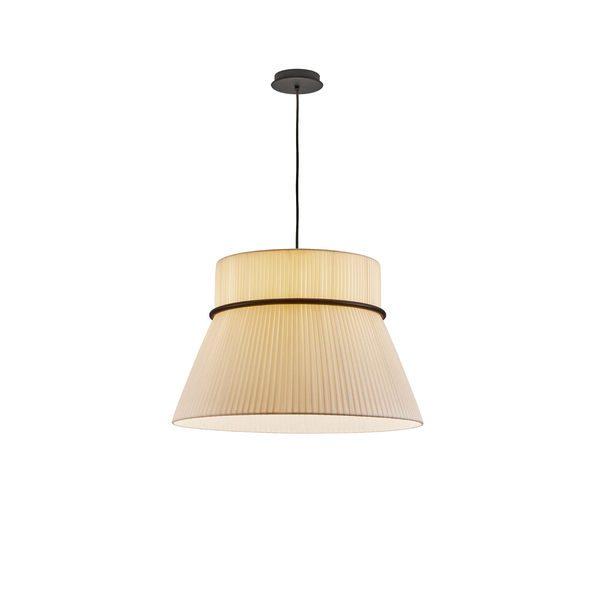 Bover Folie S/60 Pendelleuchte – Schwarz, Schirm Band transluzent Creme