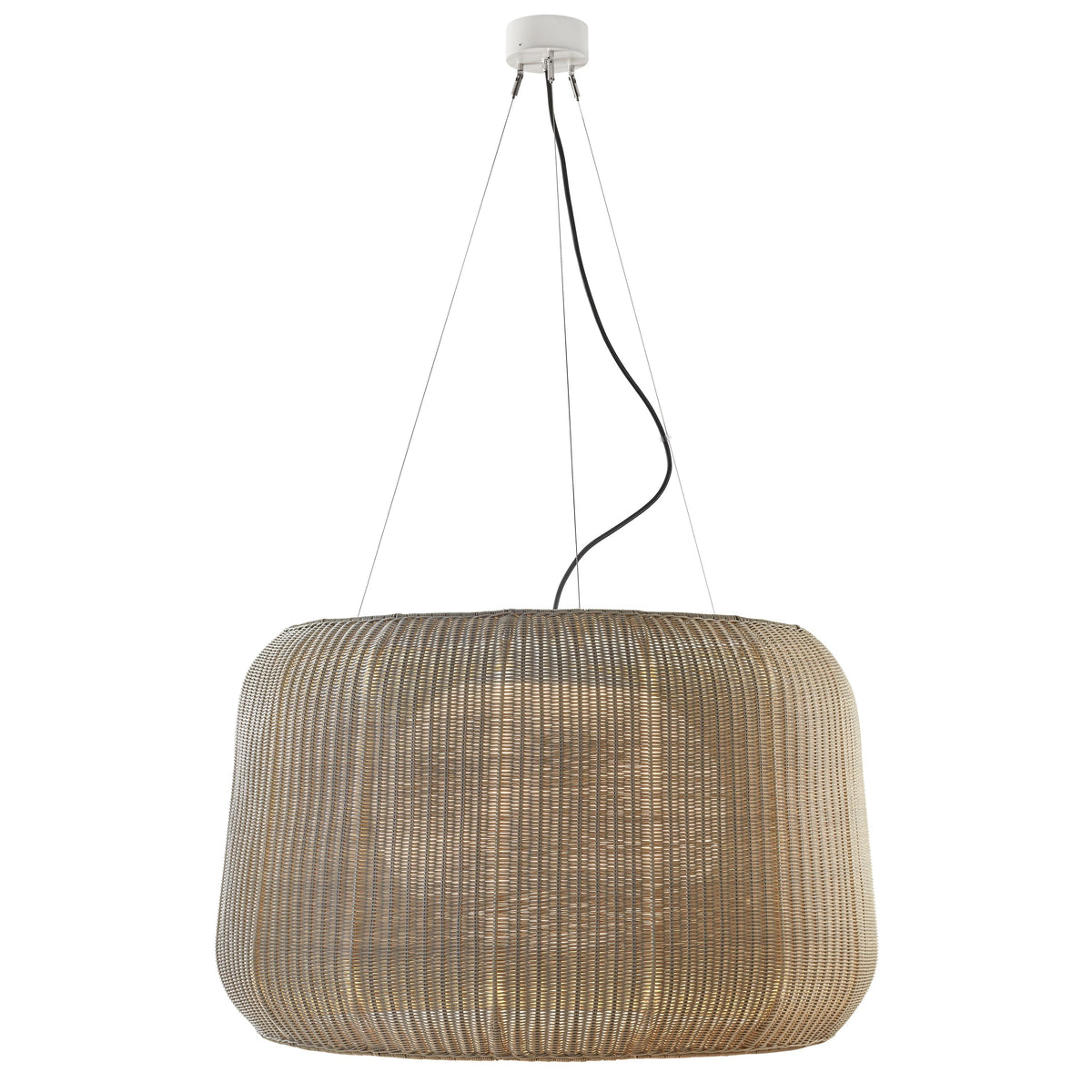 Bover Fora 90 Außen-Pendelleuchte – Naturweiß, Schirm Hellbeige, dimmbar (Triac), LED